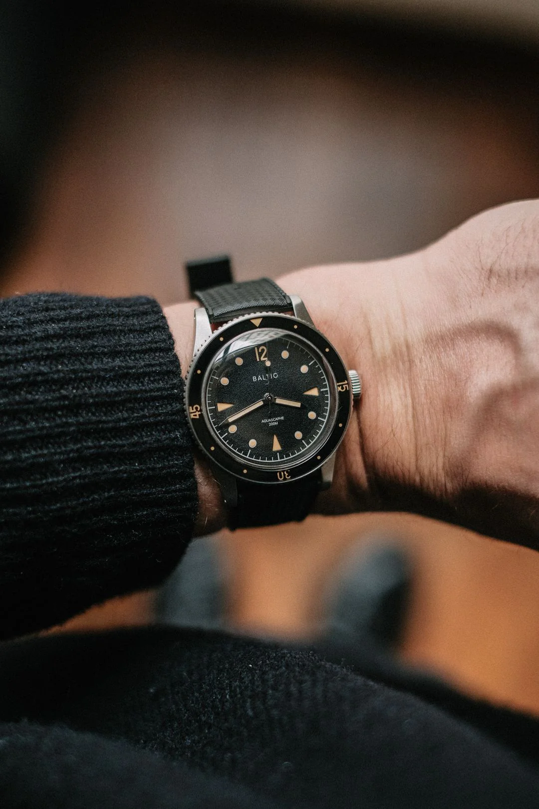 Baltic Aquascaphe Classic Black Cream - Black Tropic Strap - Image 4