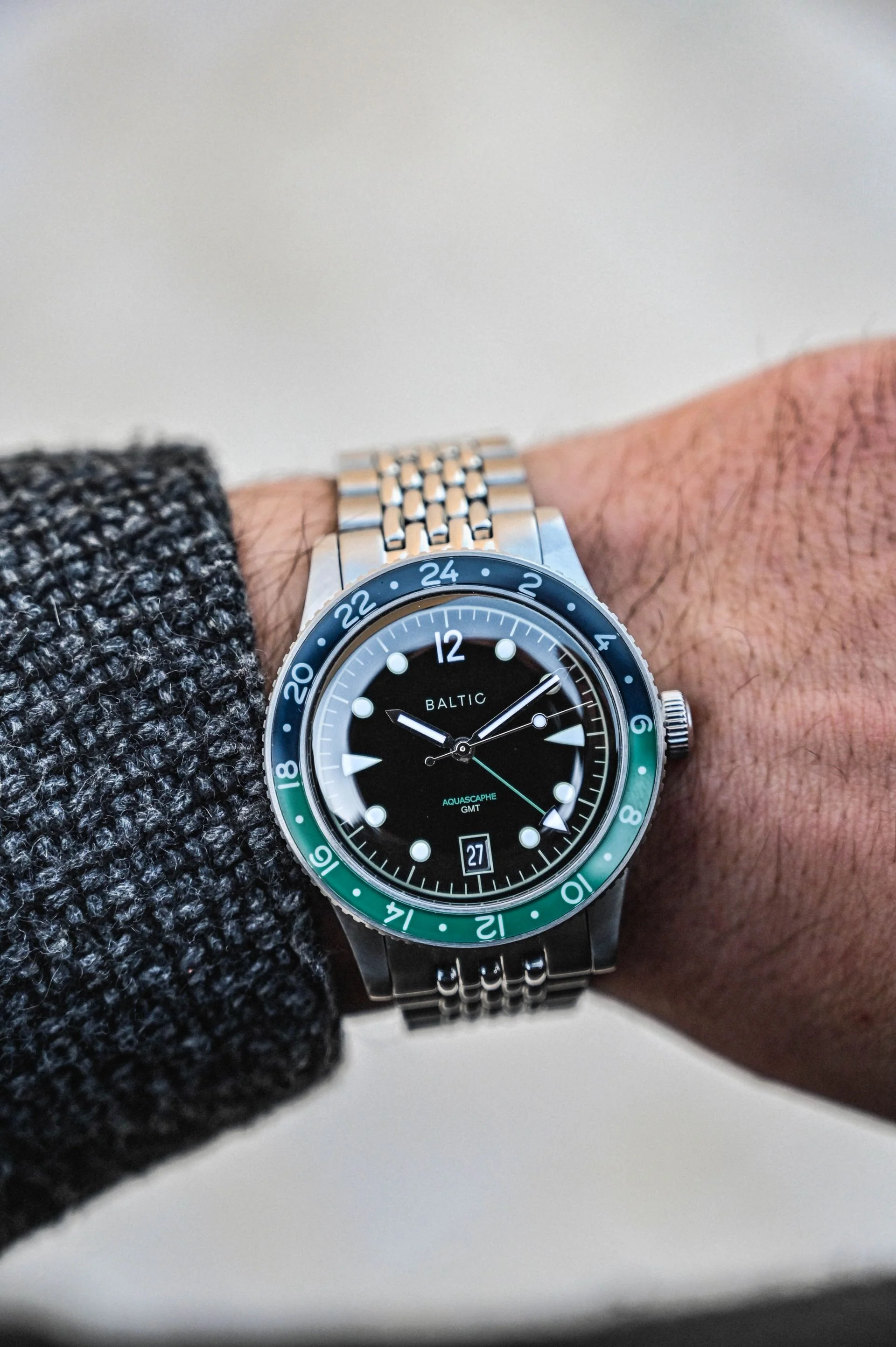 Baltic Aquascaphe GMT Green - Black Tropic Strap - Image 5