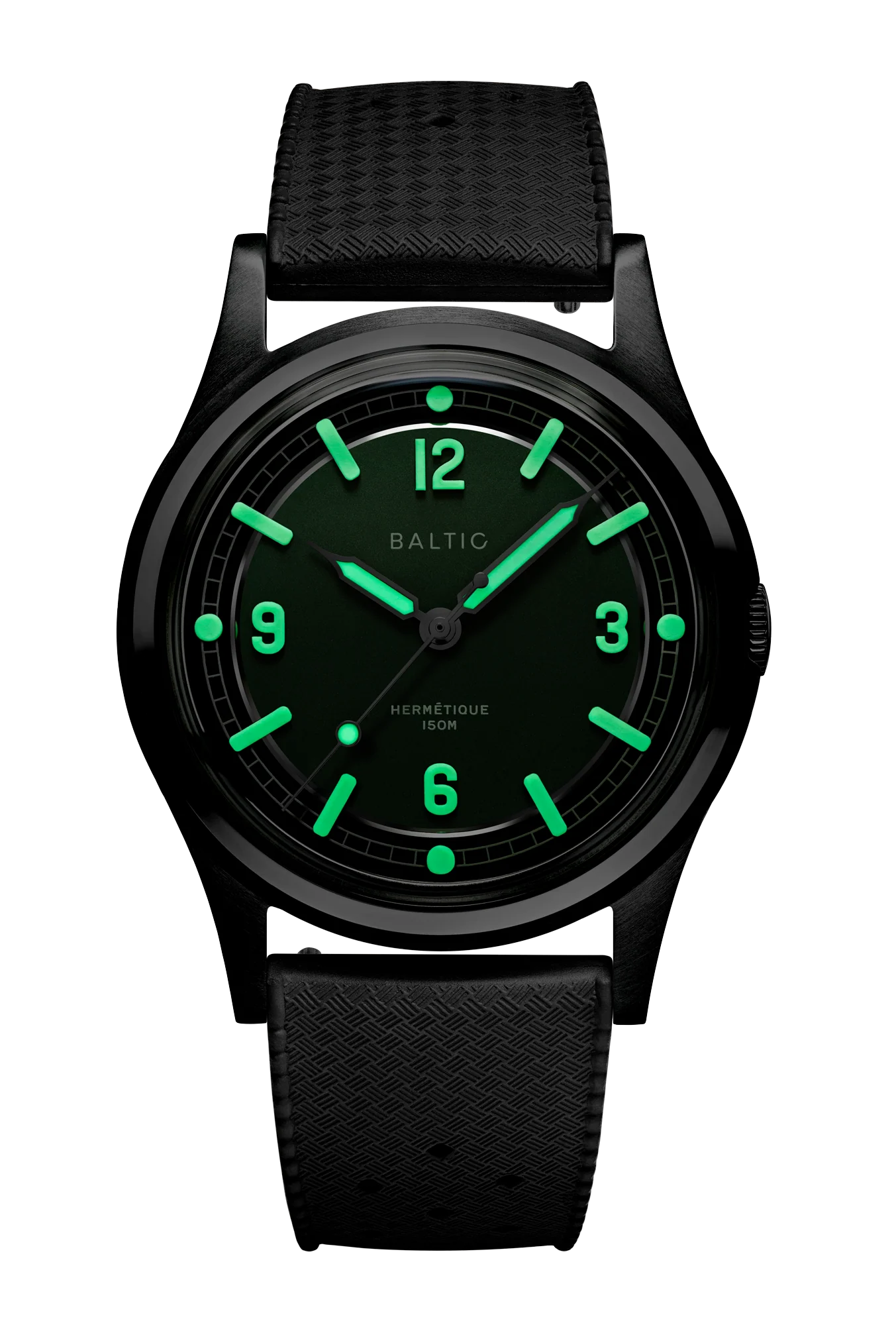 Baltic Hermétique Tourer - Green Dial - Tropic Strap - Image 5