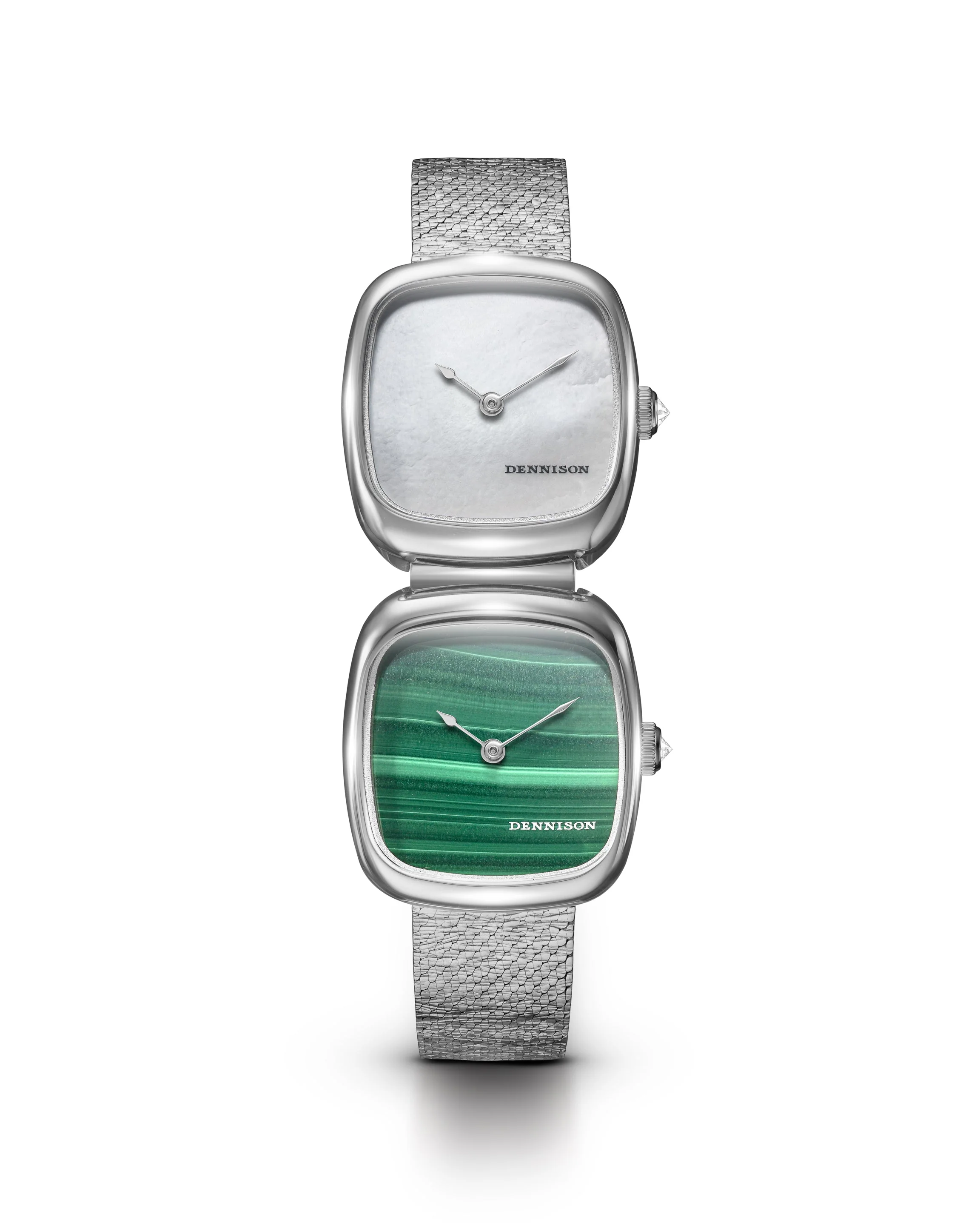 Dennison Dual Time Mini – White MOP & Malachite