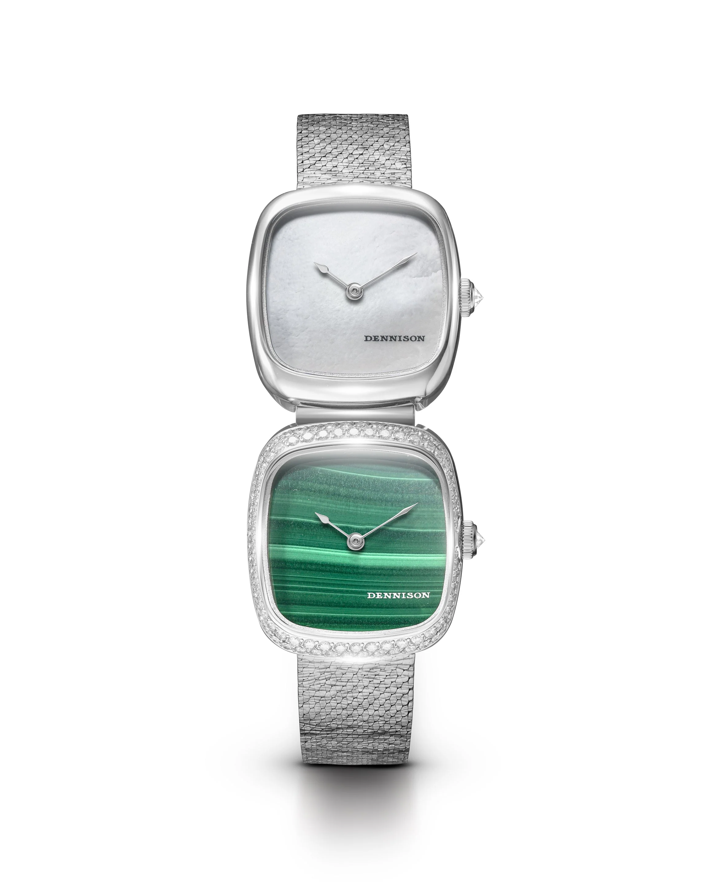 Dennison Dual Time Mini – White MOP & Malachite - Image 4