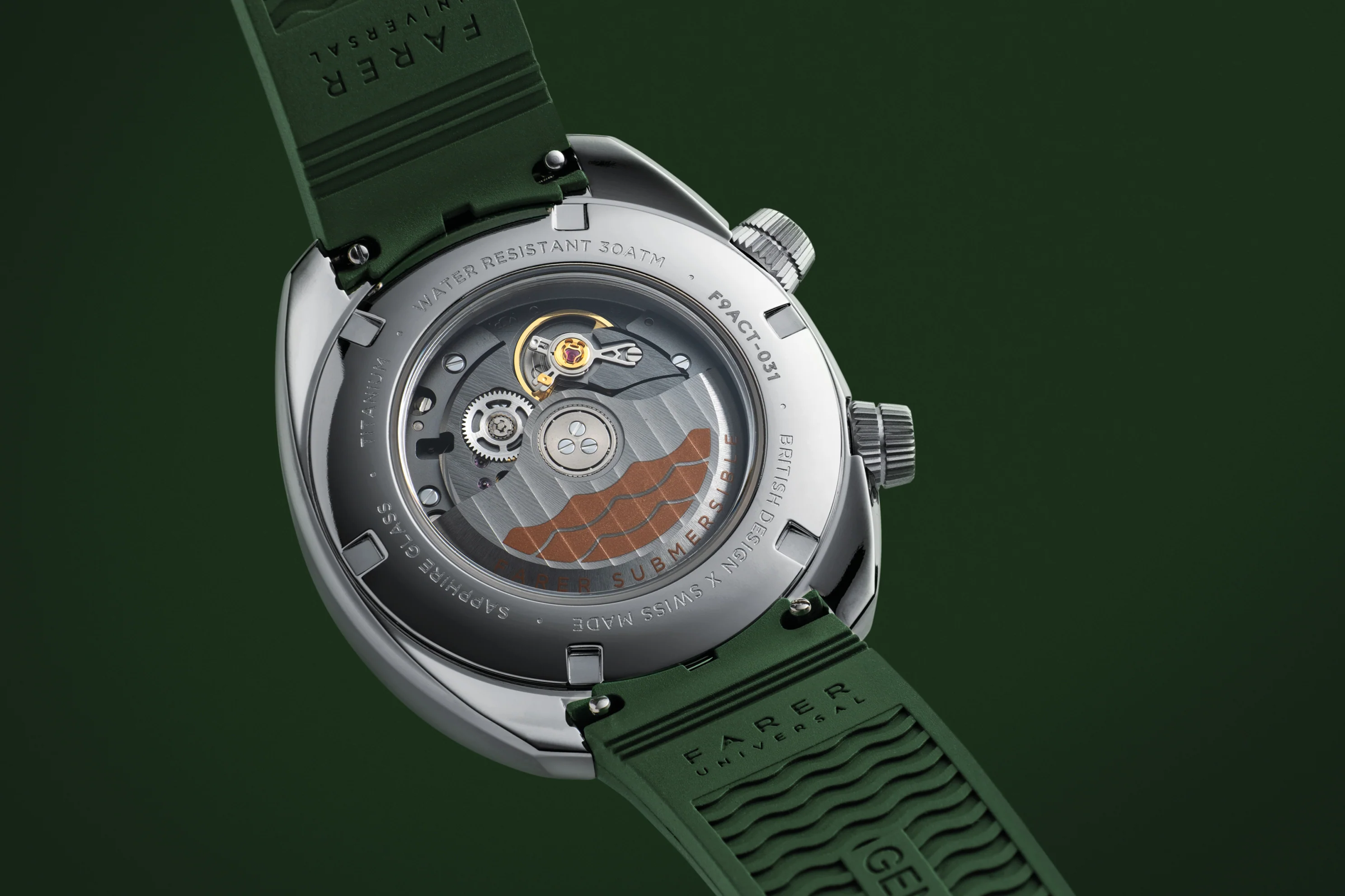Farer Hecla Hunter Green Aqua Compressor - Titanium Dive Watch - Image 12