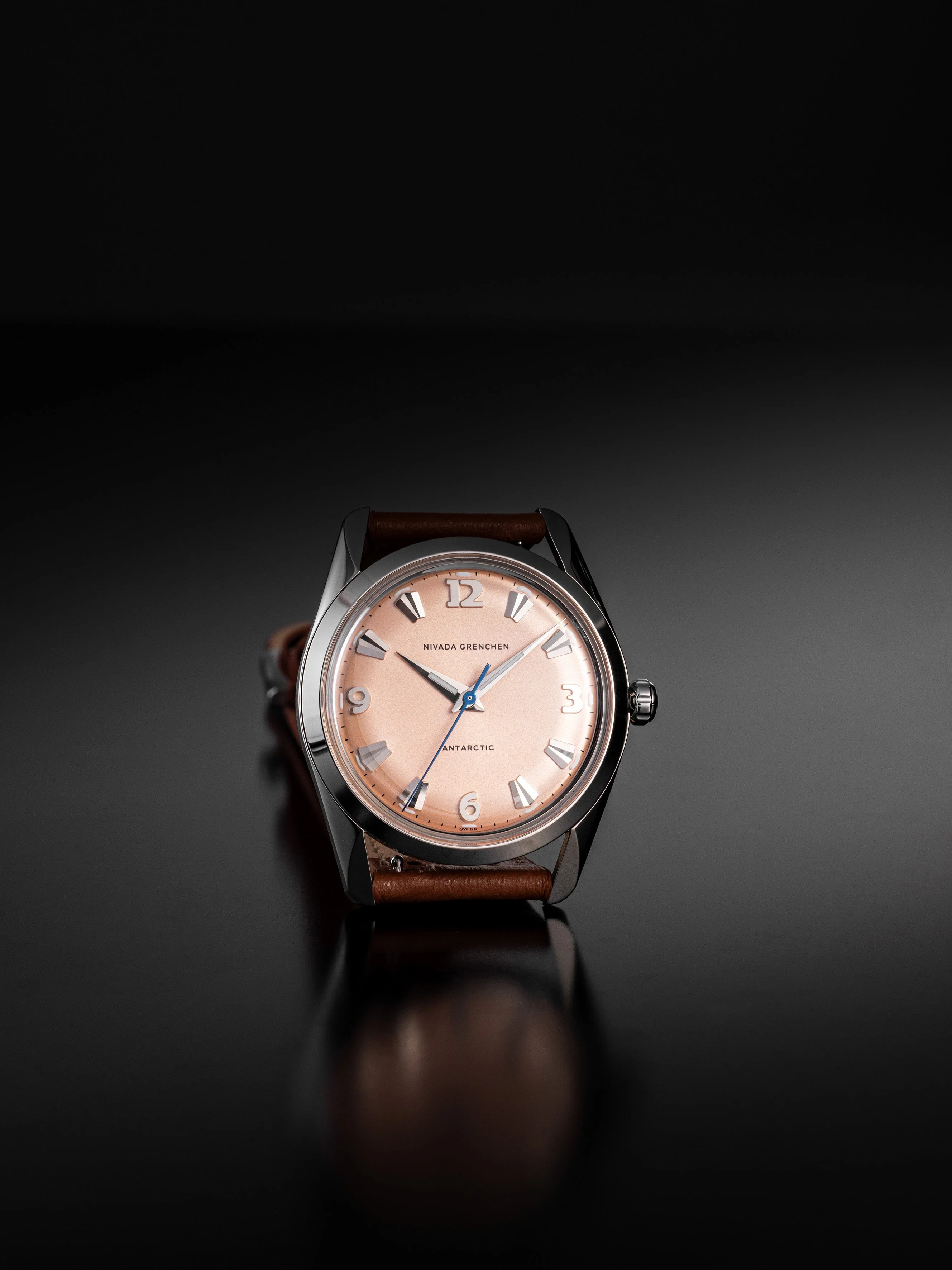 Nivada Grenchen Antarctic 35 mm - Salmon No date - Image 10