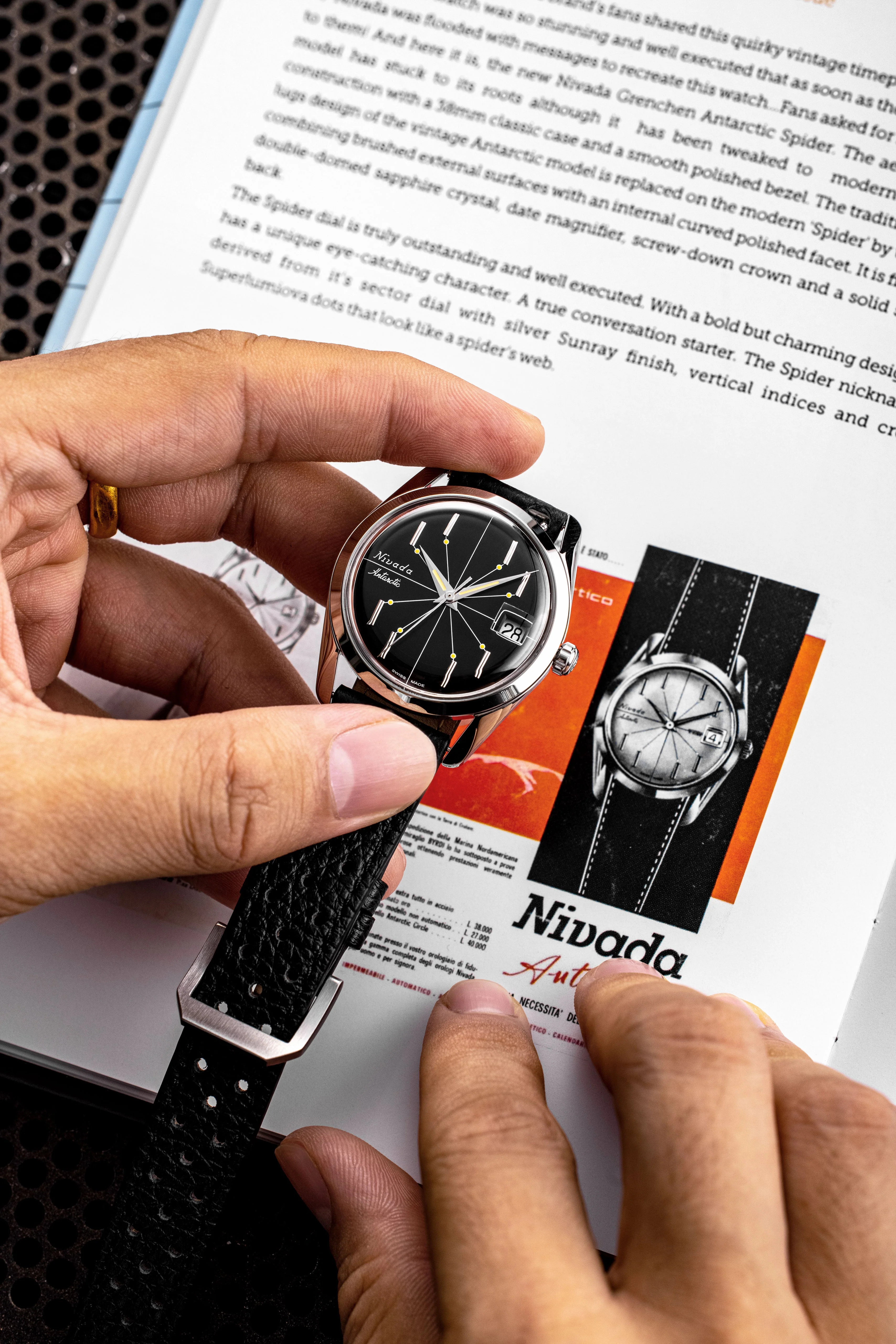 Nivada Grenchen Antarctic Spider Black 35mm - Image 13