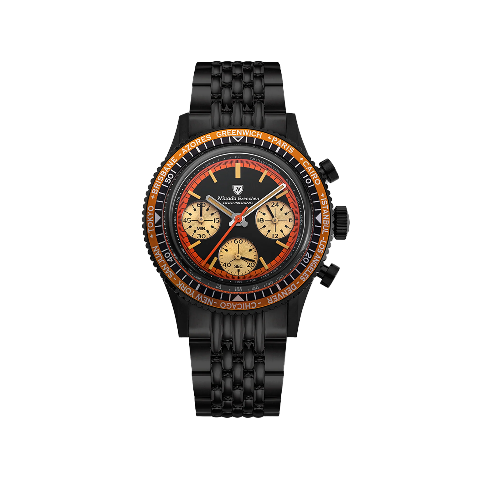 Nivada Grenchen Chronoking Mecaquartz Black