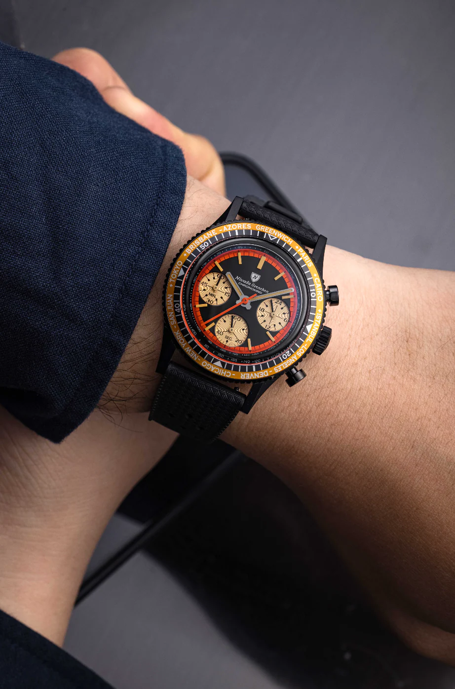 Nivada Grenchen Chronoking Mecaquartz Black - Image 21