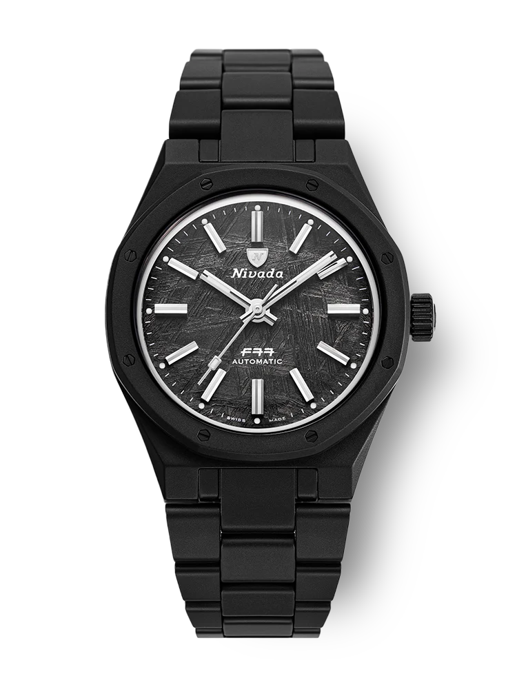 Nivada Grenchen F77 Black Ceramic Meteorite