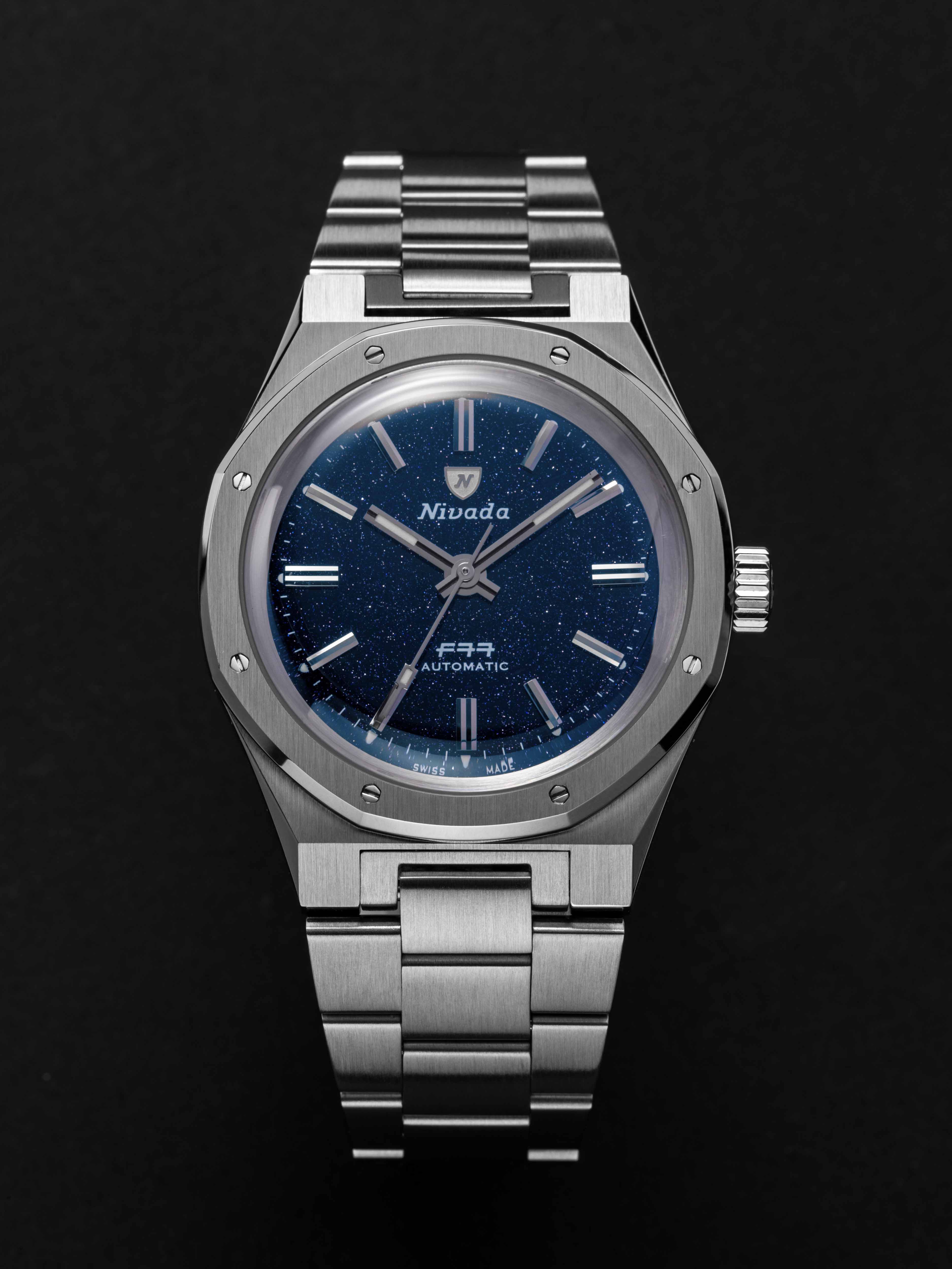 Nivada Grenchen F77 Stainless Steel Dark Blue Aventurine - Image 16
