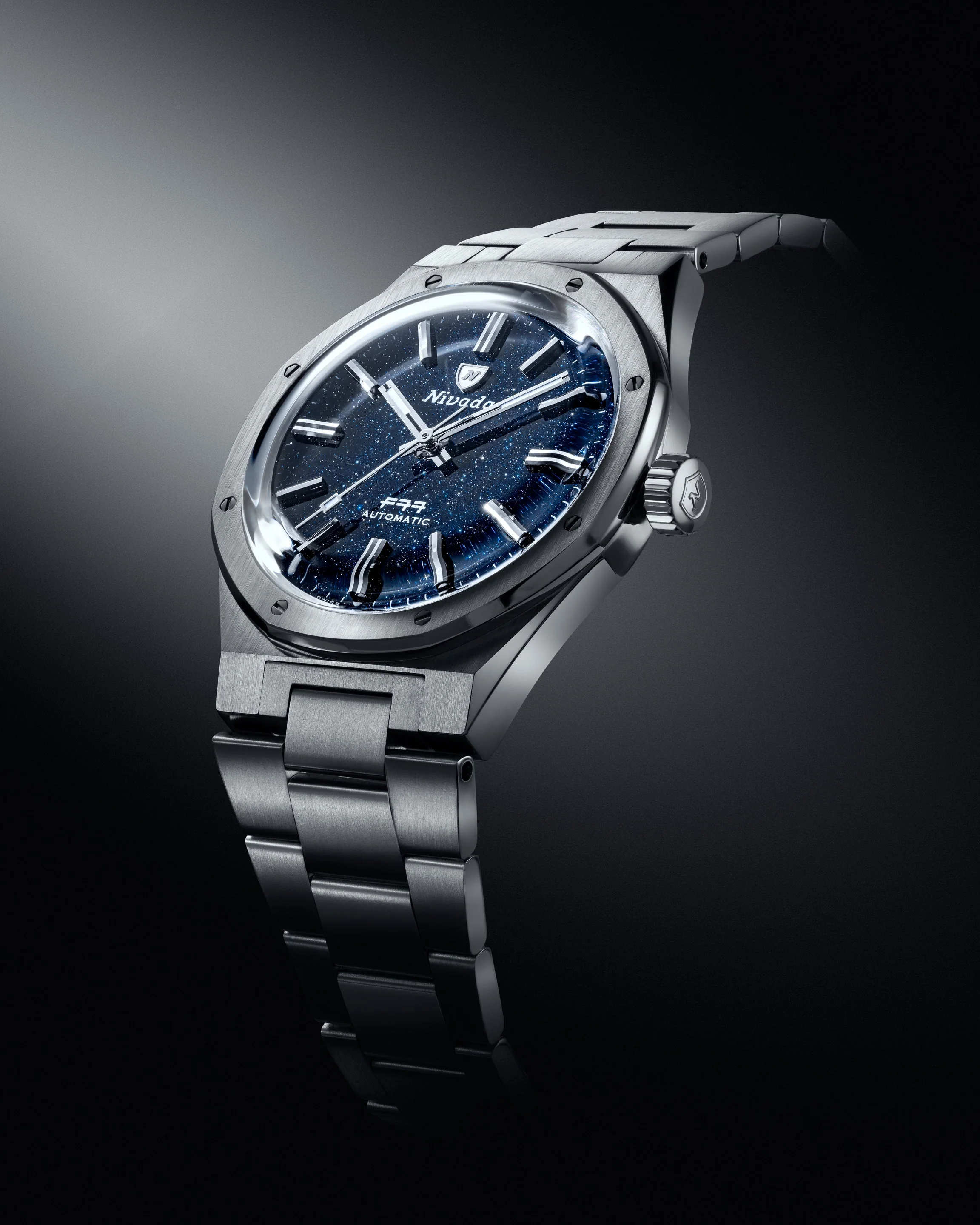 Nivada Grenchen F77 Stainless Steel Dark Blue Aventurine - Image 3