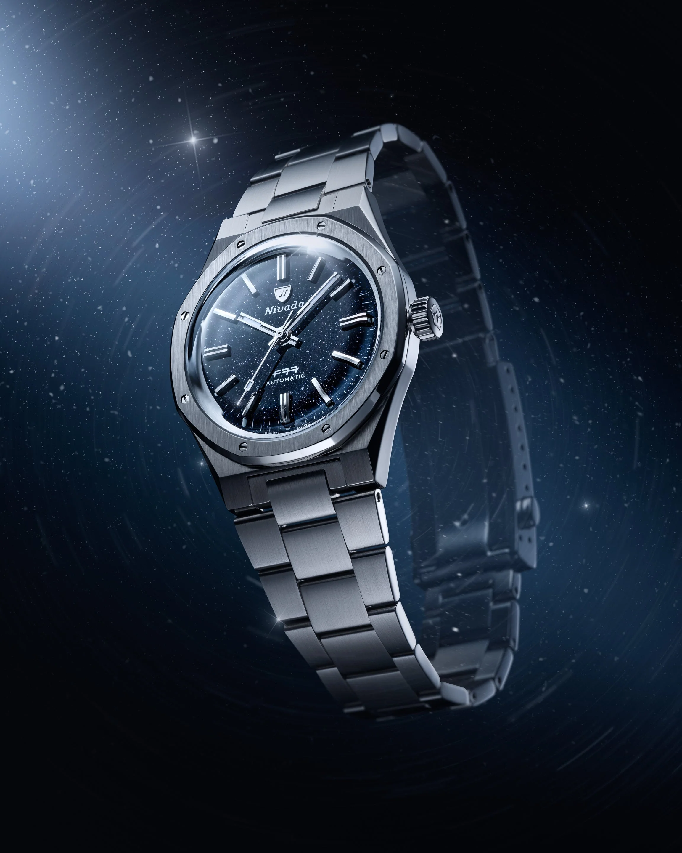 Nivada Grenchen F77 Stainless Steel Dark Blue Aventurine - Image 5