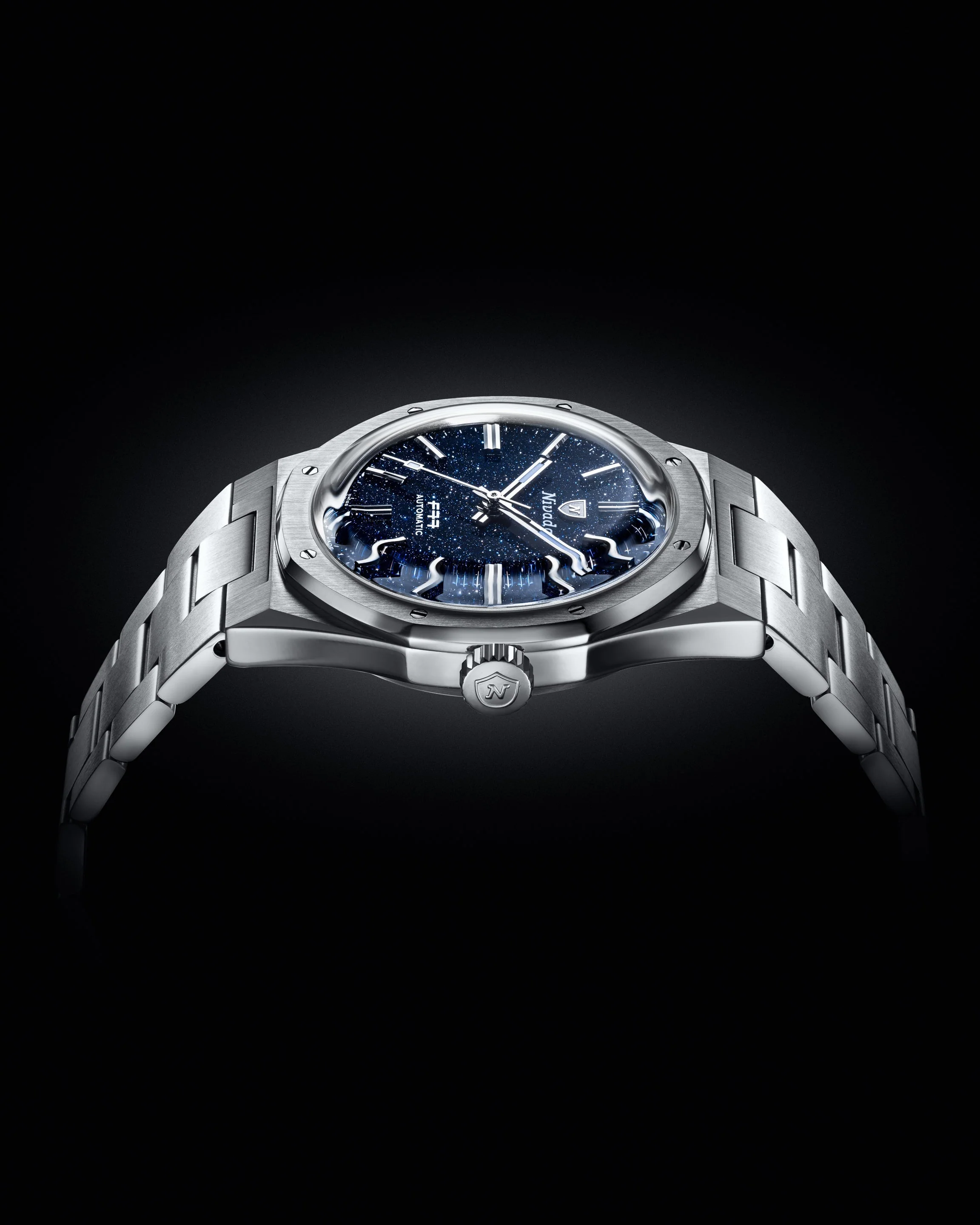 Nivada Grenchen F77 Stainless Steel Dark Blue Aventurine - Image 7