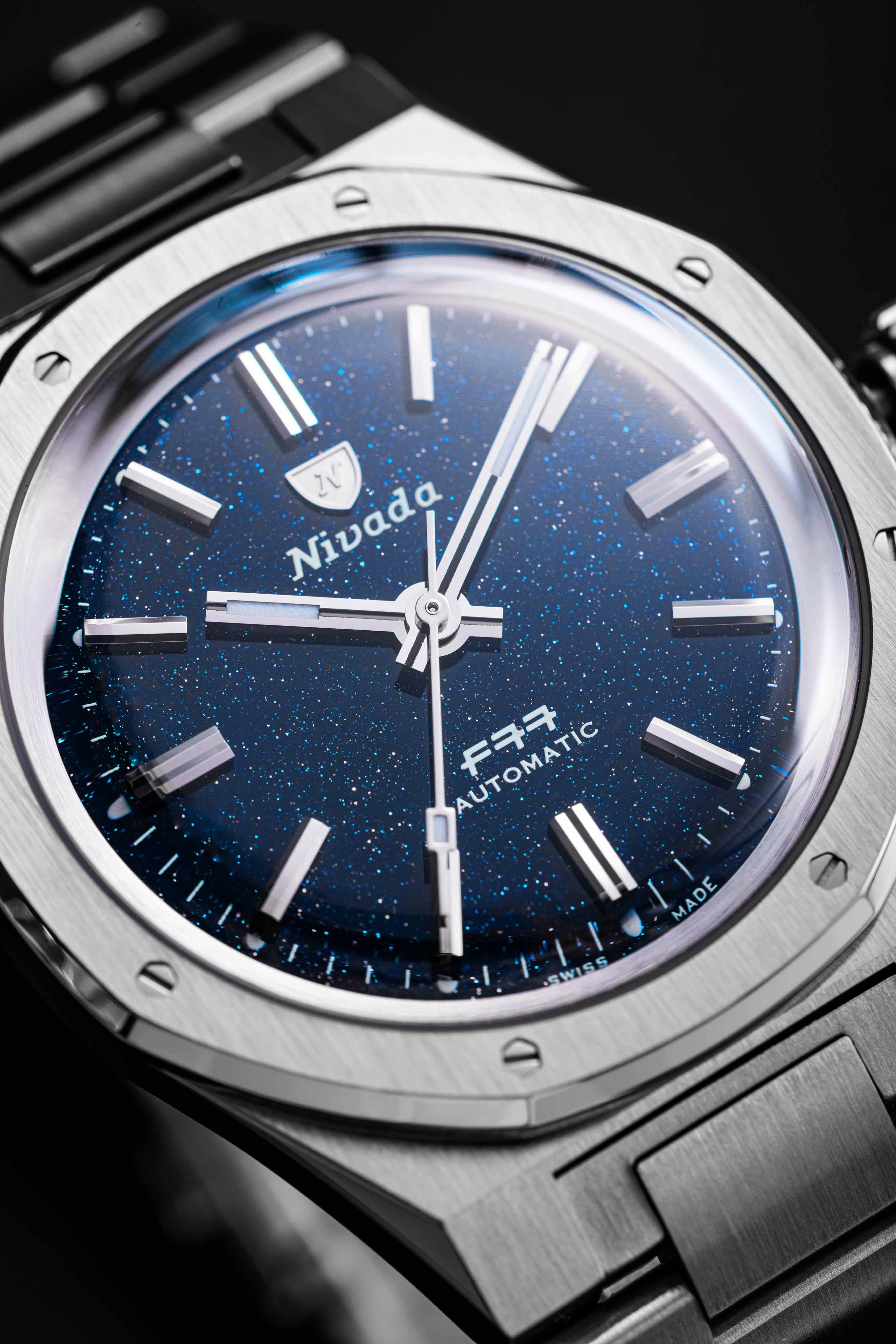 Nivada Grenchen F77 Stainless Steel Dark Blue Aventurine - Image 9