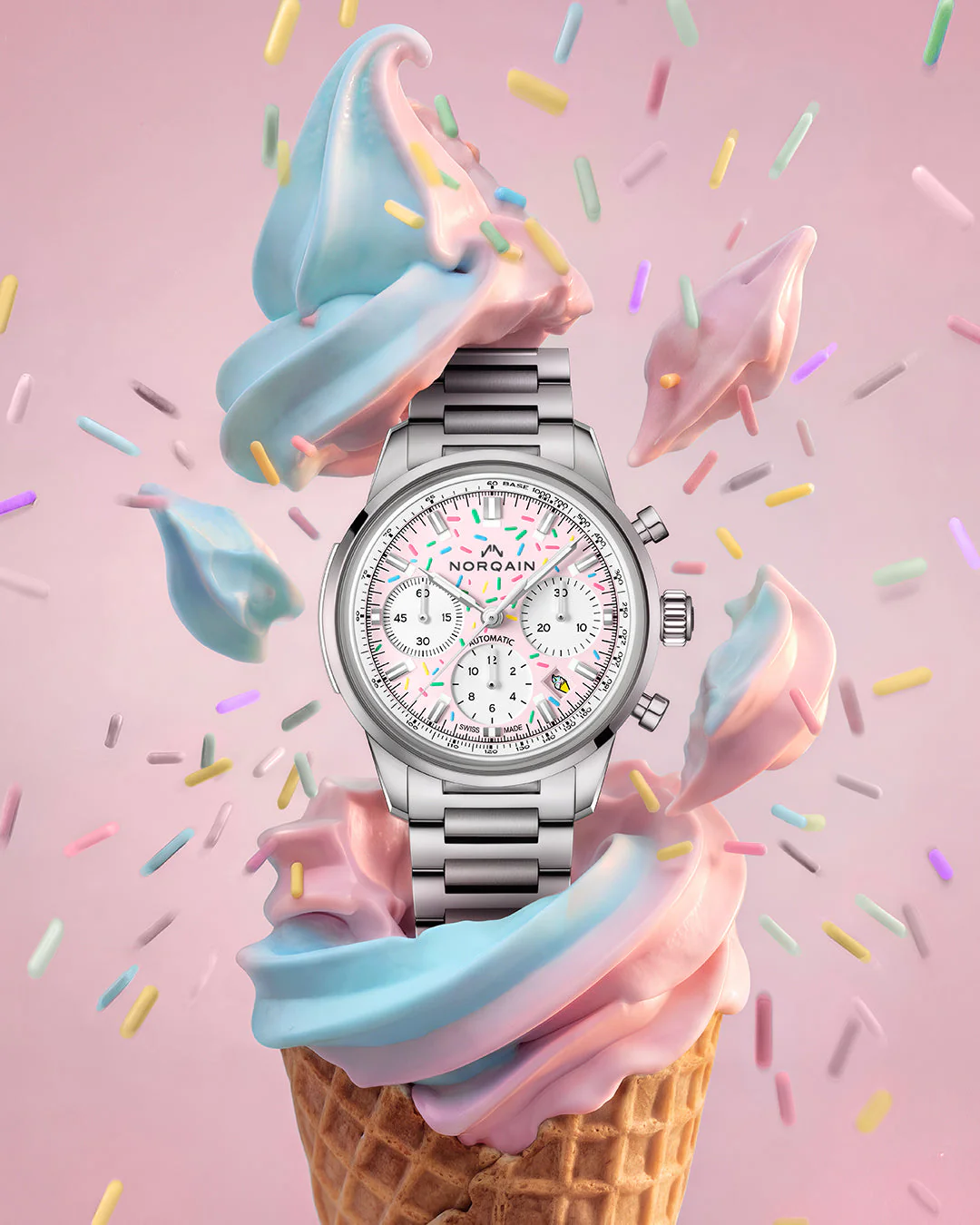 Norqain Freedom Chrono Enjoy Life "Sprinkles" – Strawberry - Image 3