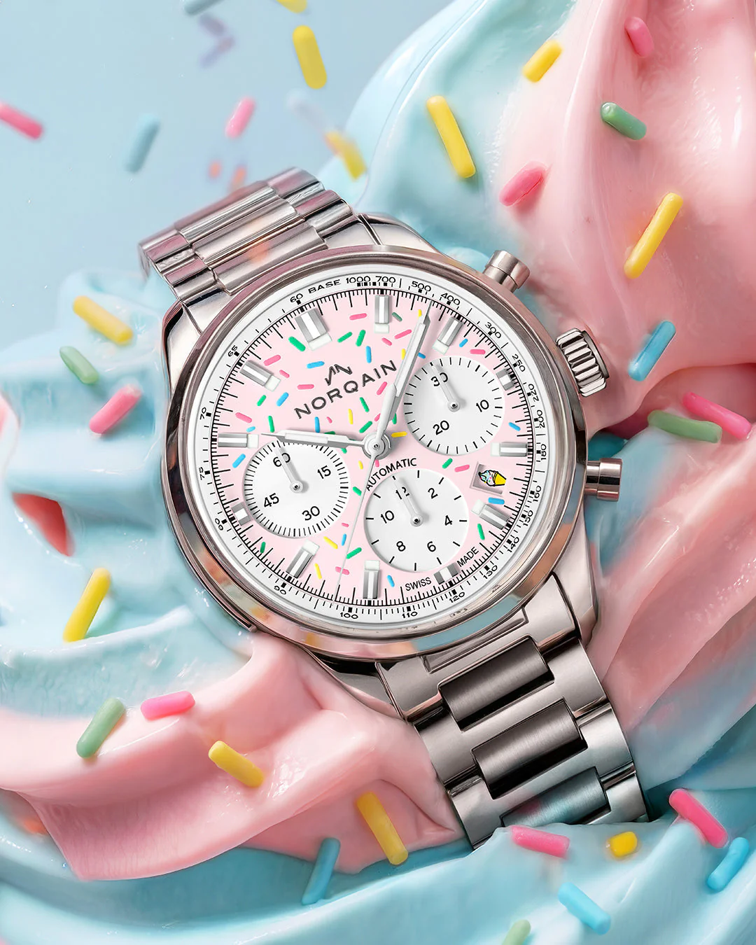 Norqain Freedom Chrono Enjoy Life "Sprinkles" – Strawberry - Image 5