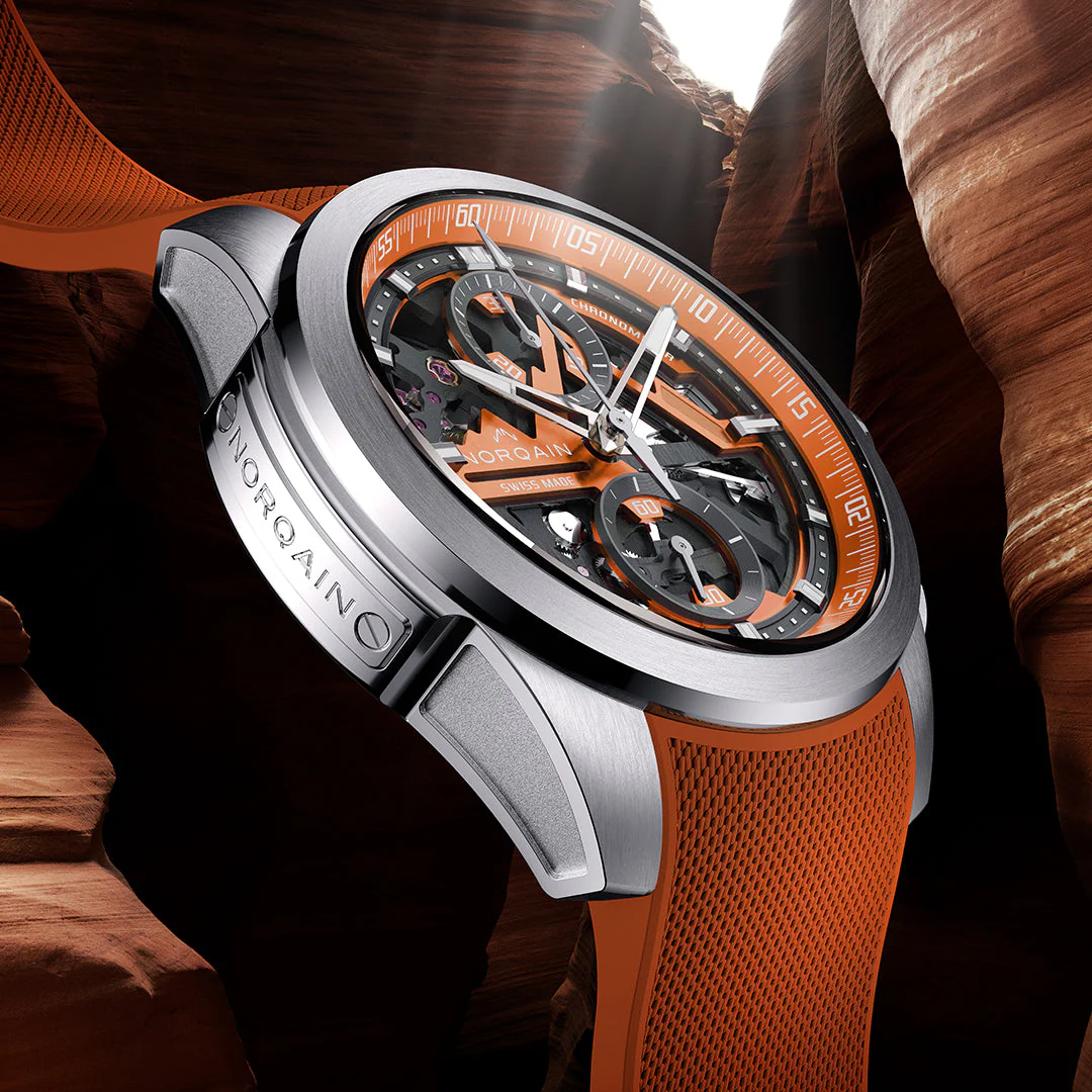 NORQAIN Independence Skeleton Chrono 42mm Orange - Image 6