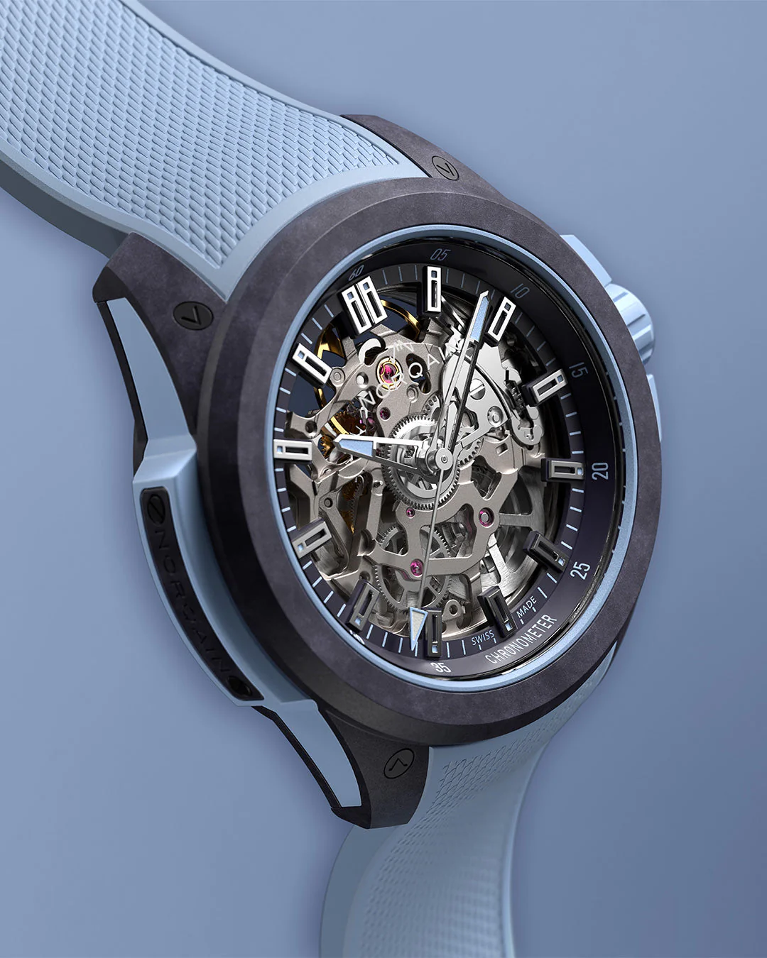 Pre-Order: NORQAIN Wild ONE Skeleton 39mm Purple Ice Blue - Image 2