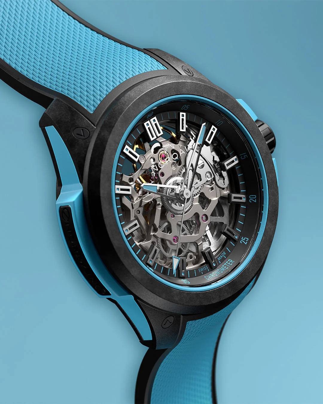 NORQAIN Wild ONE Skeleton 39mm Sky Blue - Image 2