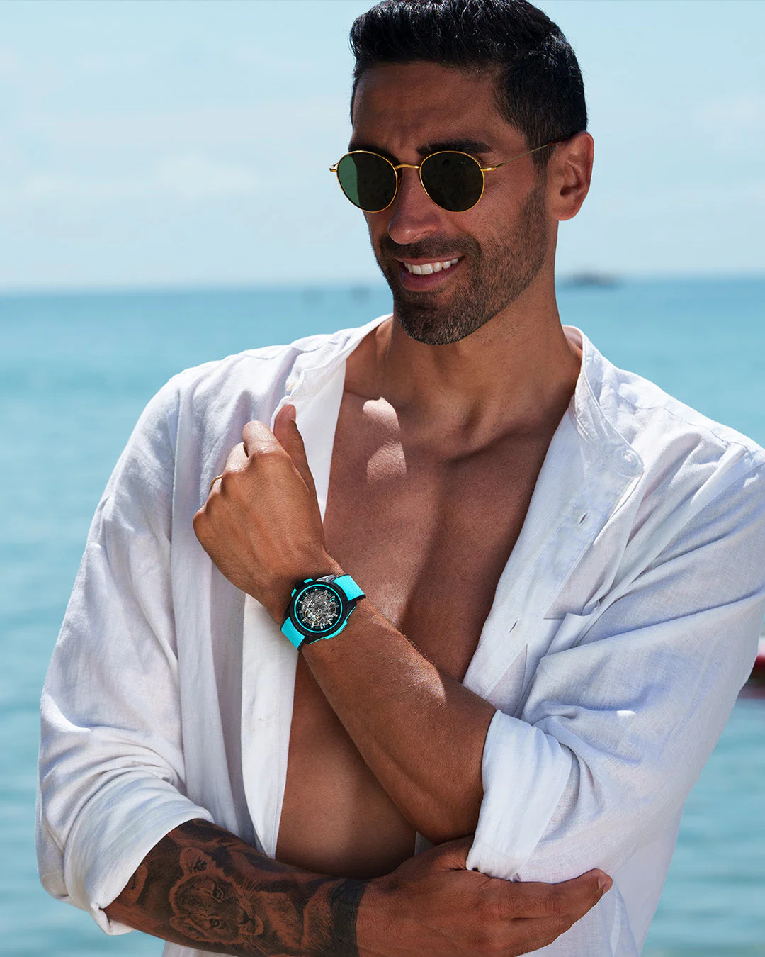NORQAIN Wild ONE Skeleton 42mm - Turquoise - Image 6