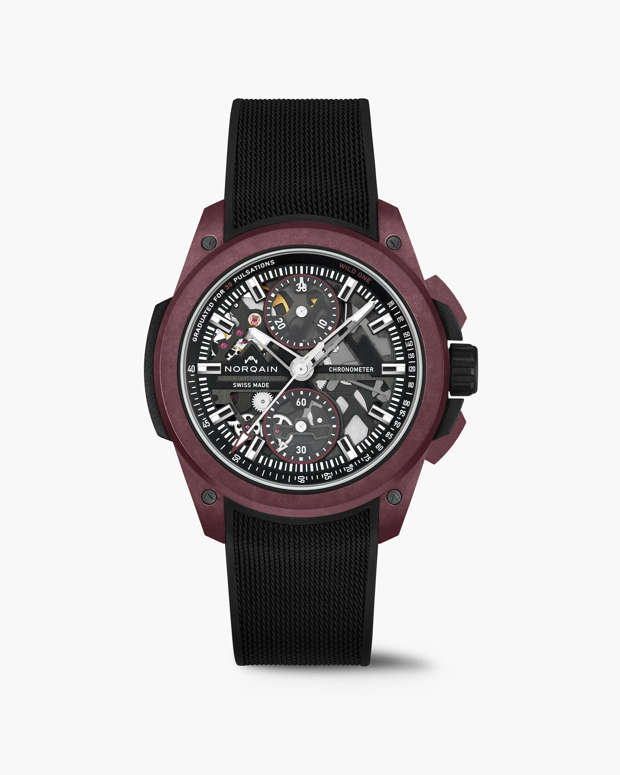 Norqain Wild One Skeleton Chrono Burgundy Limited Edition