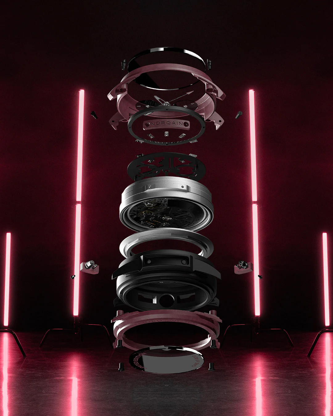 Norqain Wild One Skeleton Chrono Burgundy Limited Edition - Image 7