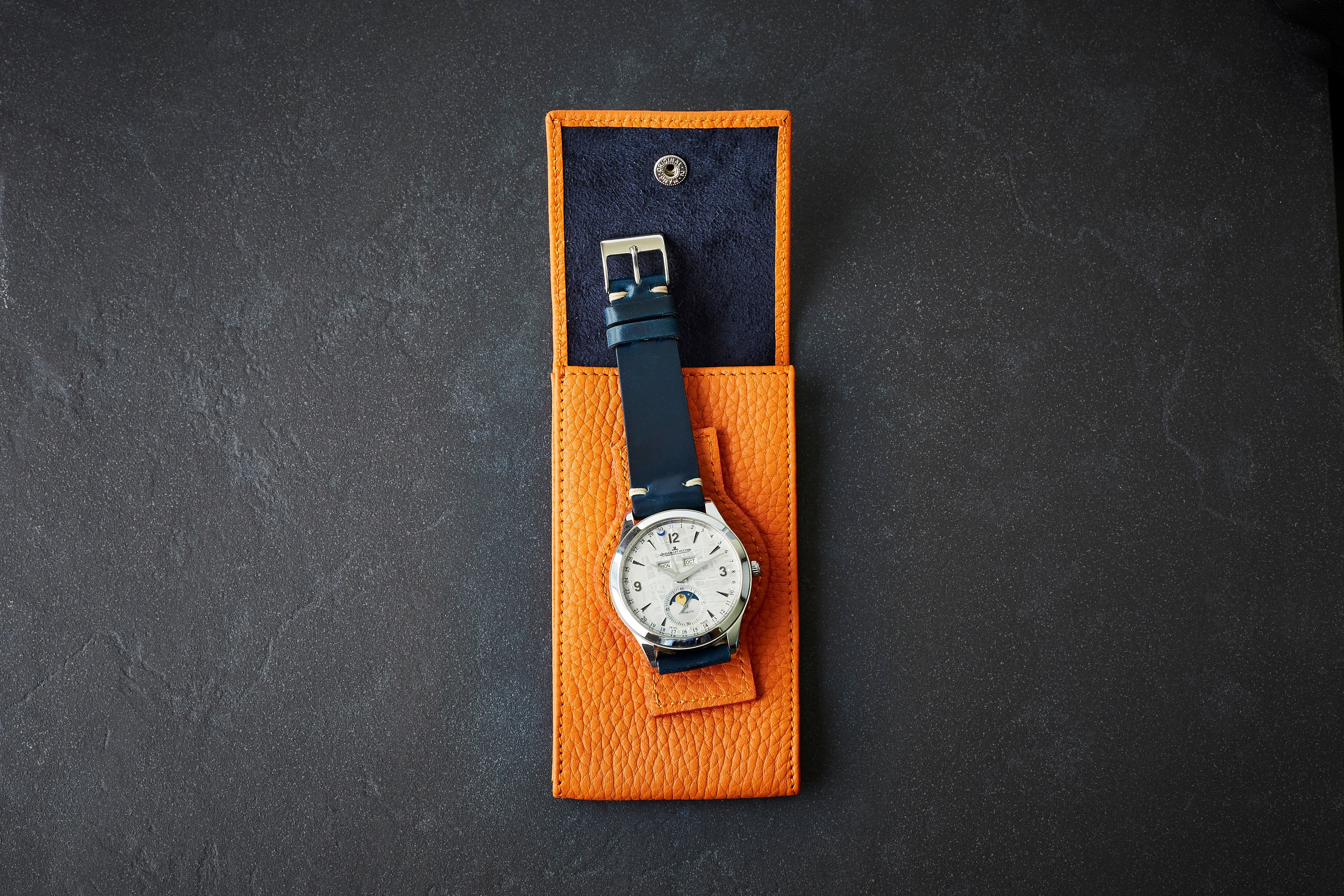 Time+Tide Watches - Orange Elegant Leather Watch Pouch - Image 5