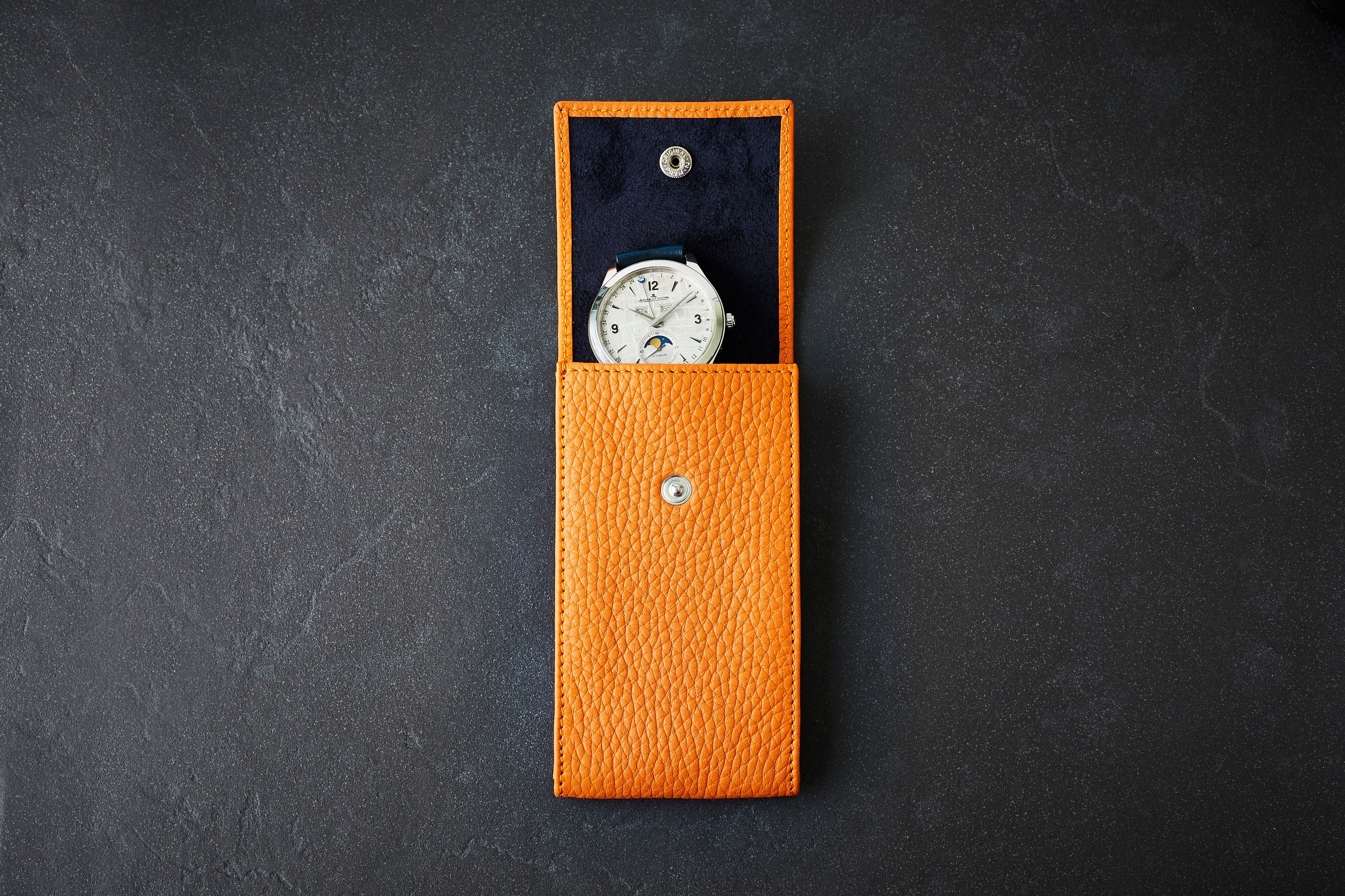 Time+Tide Watches - Orange Elegant Leather Watch Pouch - Image 6
