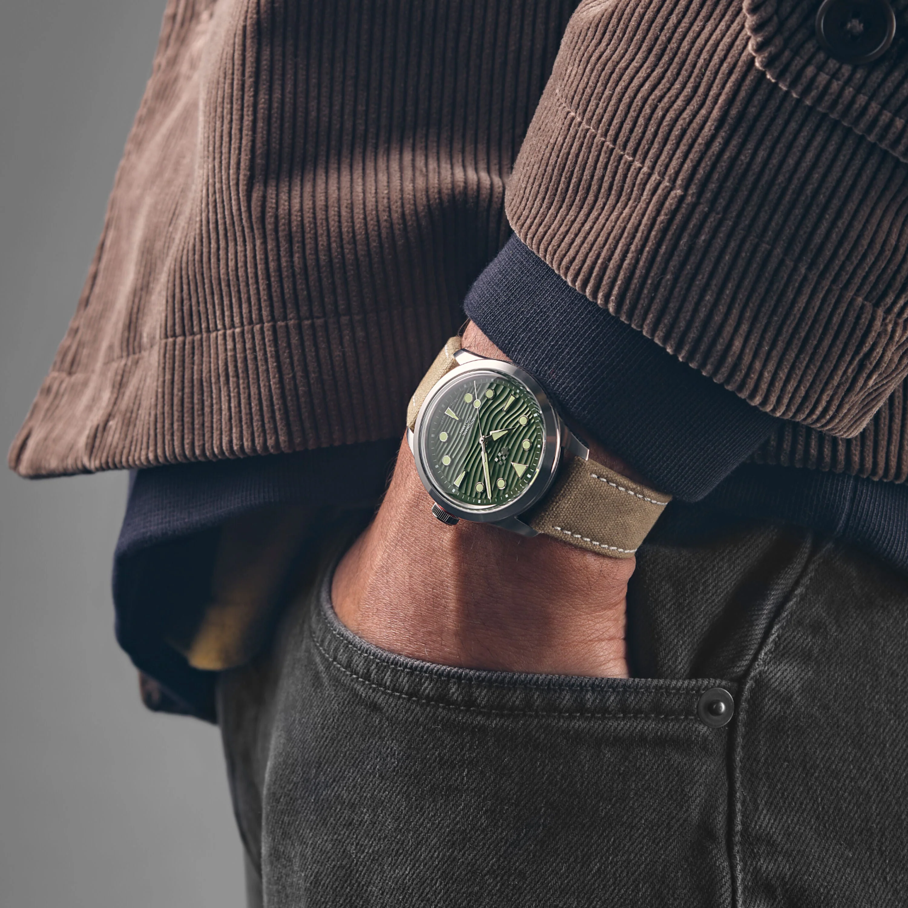 Christopher Ward C65 Dune Automatic Marram Stainless Steel - Camel Orlando Leather - Image 2